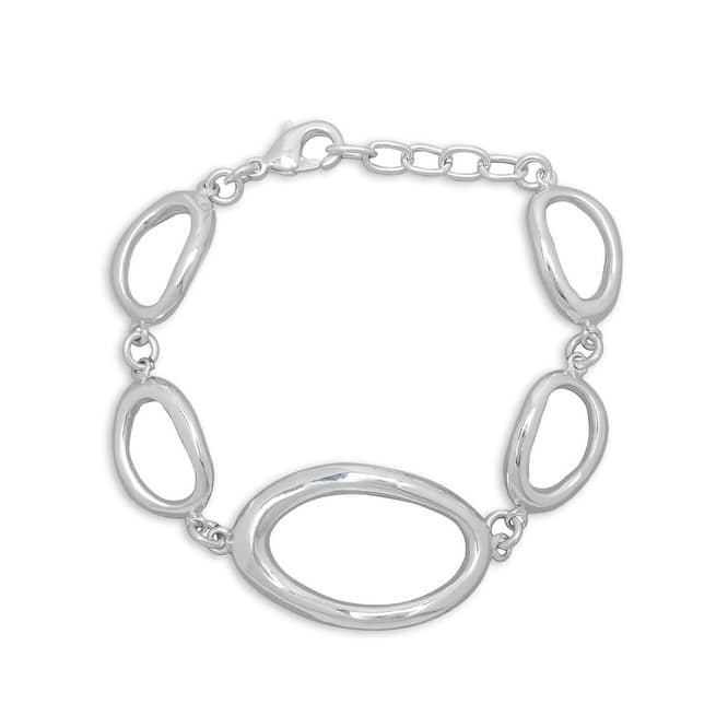 Victoria Townsend Silver Plated Wide Oval Link Chain Bracelet