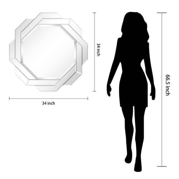 dimension image slide 3 of 4, Interlaced Round Beveled Framed Wall Mirror for Bathroom,Vanity, Bedroom