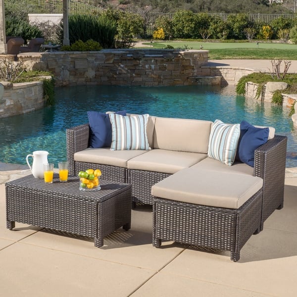 slide 2 of 41, Moses 5-piece Outdoor Sofa Set by Christopher Knight Home