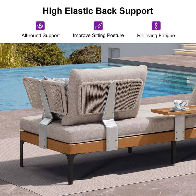 PURPLE LEAF Melben Light Grey Modular Outdoor Sectional with Cushions Flexible Layout Patio Conversation Set Couch