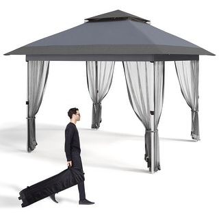 Gazebo Outdoor Pop up Canopy Tent with Curtains