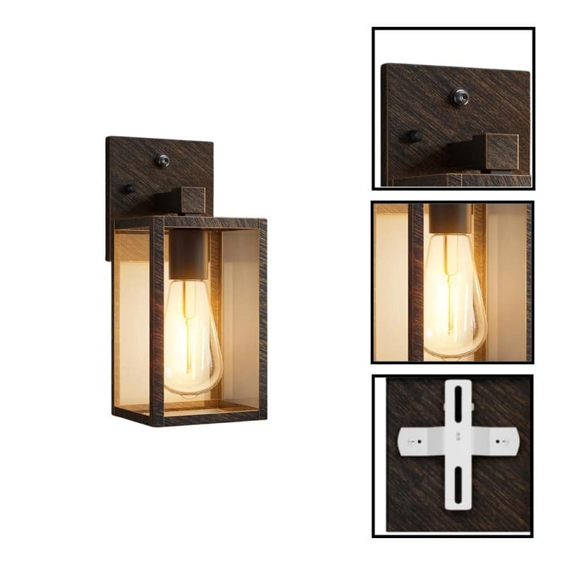 2 Pack bulb lights black brush gold wall sconce aluminum, tempered glass wall light