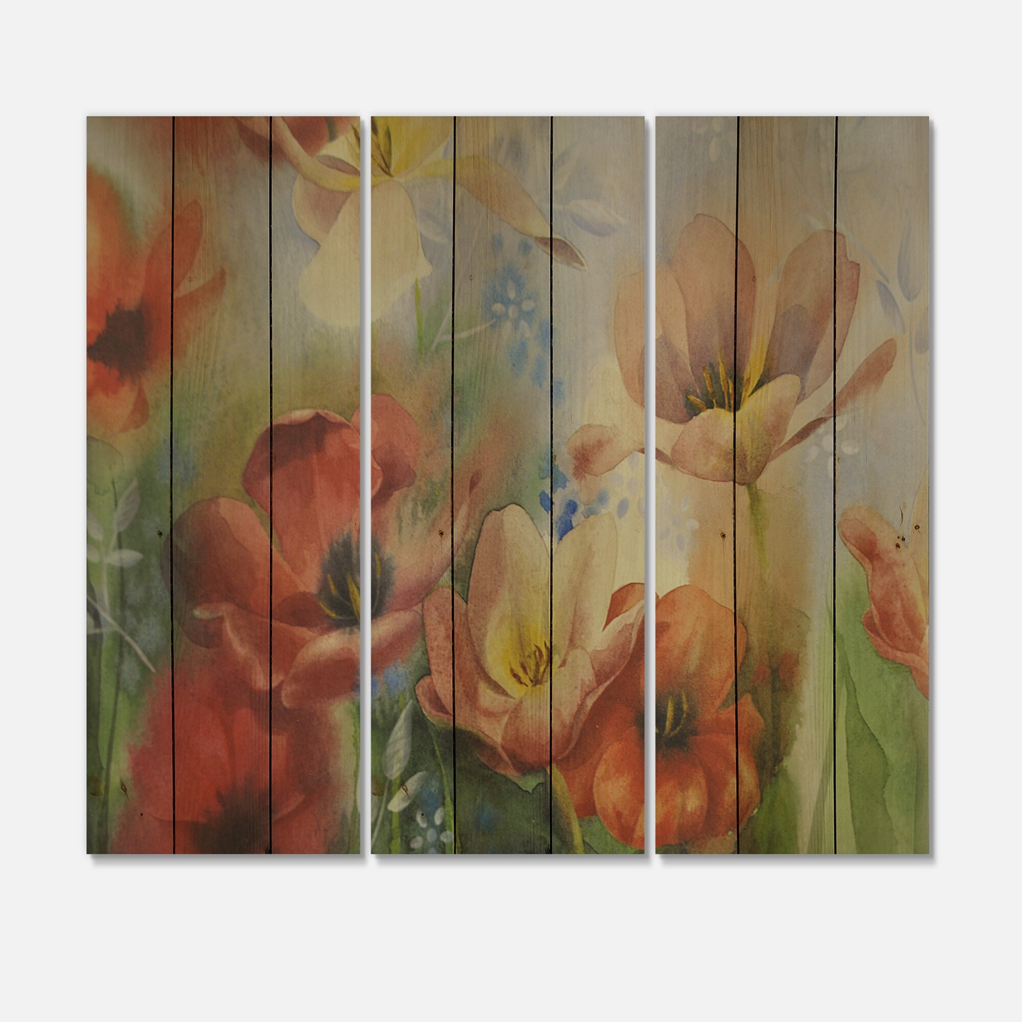 Designart 'Vintage Flowers In Dark Pastel Colours'-image