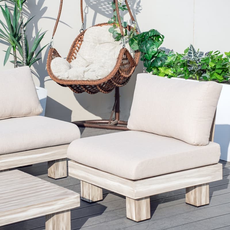 Outdoor Aluminum Conversation Sofa Set with Sponge-filled Cushion