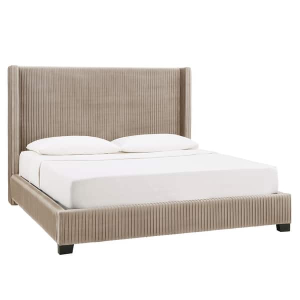 Jules Pleated Velvet Wingback Bed by iNSPIRE Q Modern - Bed Bath & Beyond - 31682298