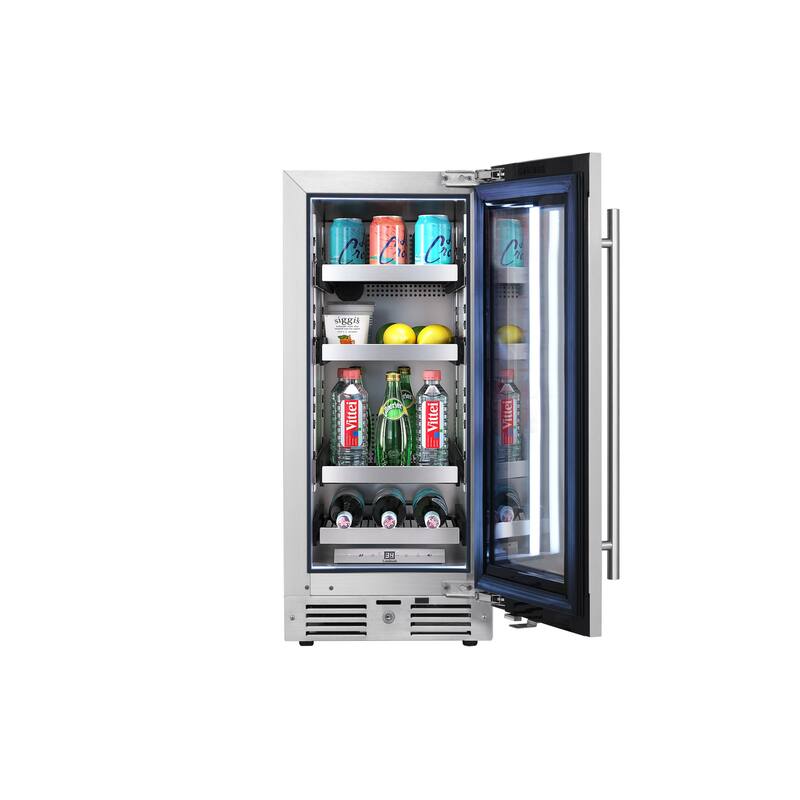 Landmark 15 Inch Wide 63 Can Capacity Beverage Cooler with alternating