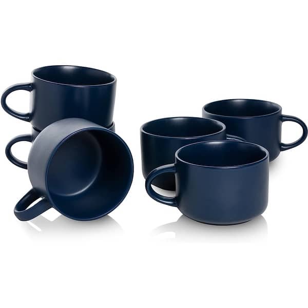 10 Strawberry Street Wazee Matte Oversized Mug, Set of 6 - White