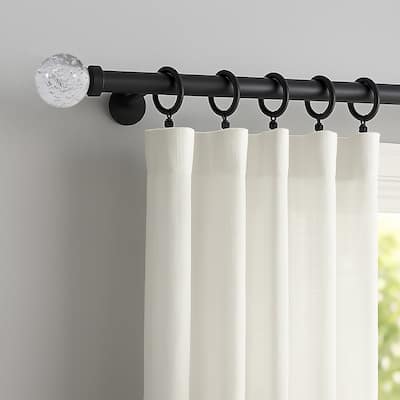 Clear Ball Bubbles Black Modern Curtain Rod For Windows (48" - 86") - 48" to 86" inches