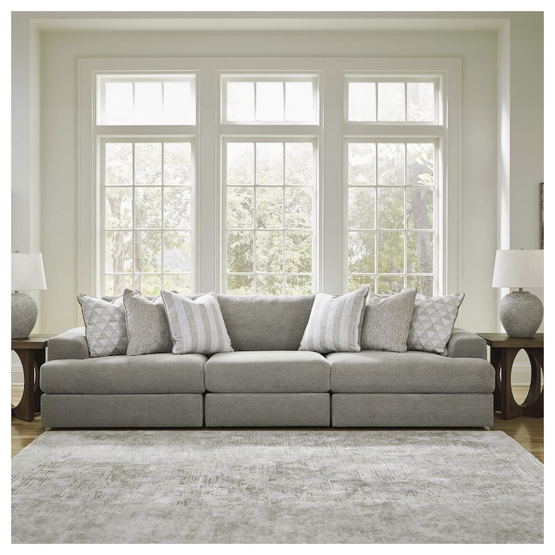 Signature Design by Ashley Avaliyah Gray 3-Piece Sectional Sofa - 128" W x 44" D x 37" H - 128" W x  44" D x  37" H - Gray