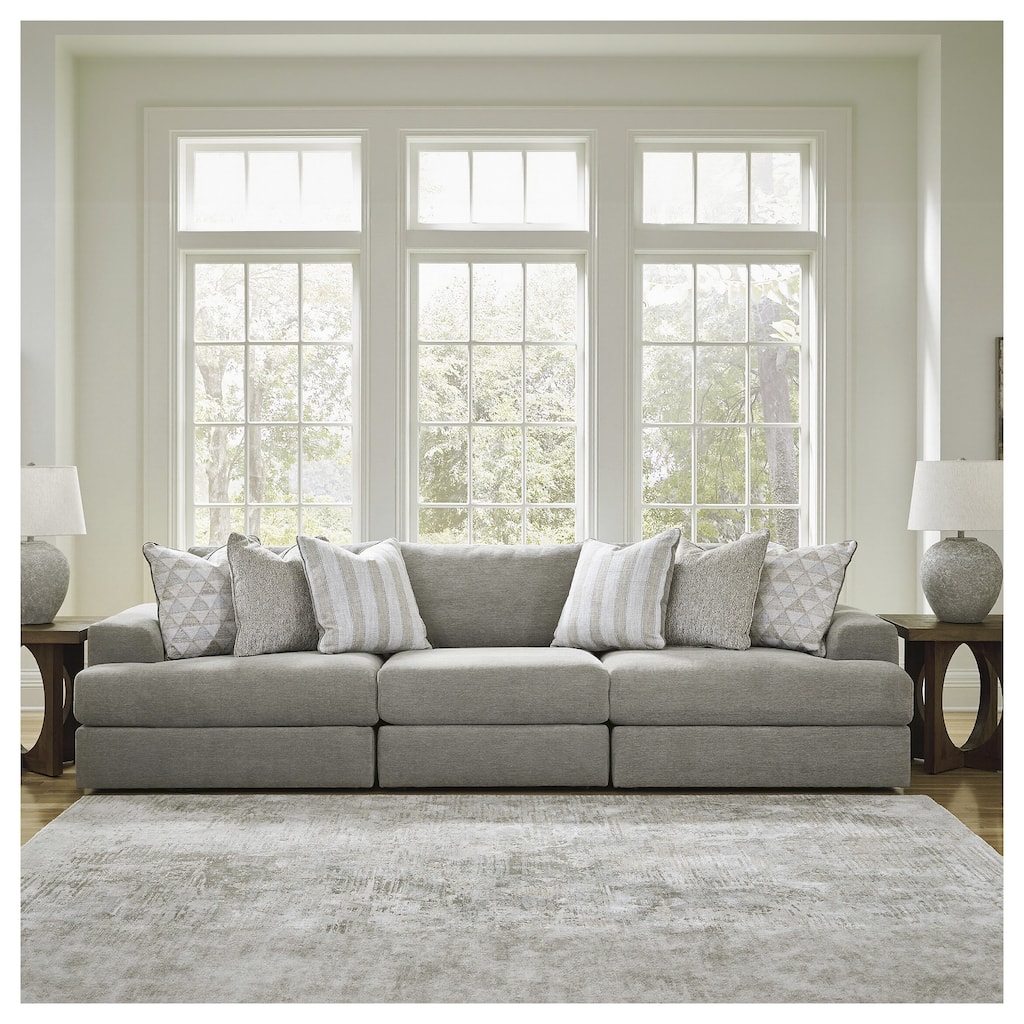 Signature Design by Ashley Avaliyah Gray 3-Piece Sectional Sofa - 128" W x 44" D x 37" H