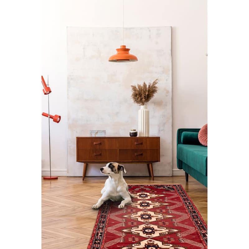 ECARPETGALLERY Hand-knotted Anadol Dark Red Wool Rug - 4'11 x 12'2