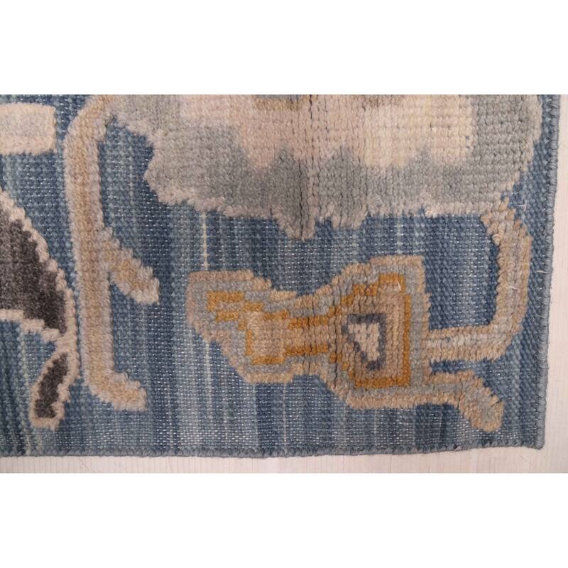 ECARPETGALLERY Hand-knotted Finest Oushak Navy Wool Rug - 9'0 x 12'2