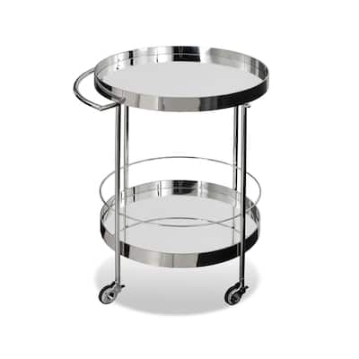 Modrest Jeeves Modern Stainless Steel & Mirror Rolling Cart