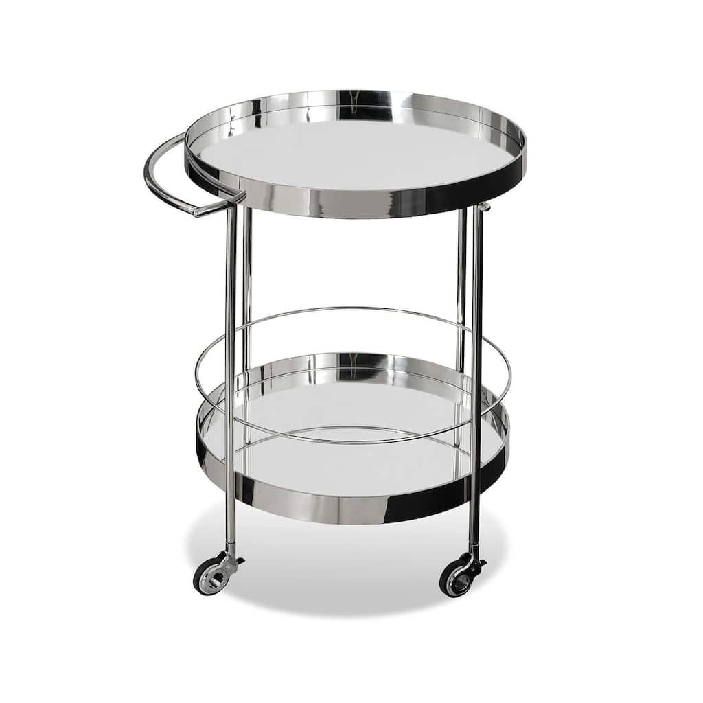 Modrest Jeeves Modern Stainless Steel & Mirror Rolling Cart