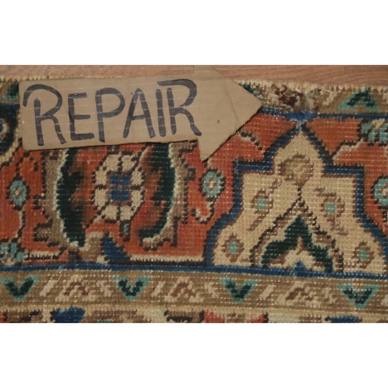 Hand Knotted Oriental 100% Wool Carpet Traditional Medallion Oranges & Rust Tabriz Area Rug - 5' 10'' X 4' 5''