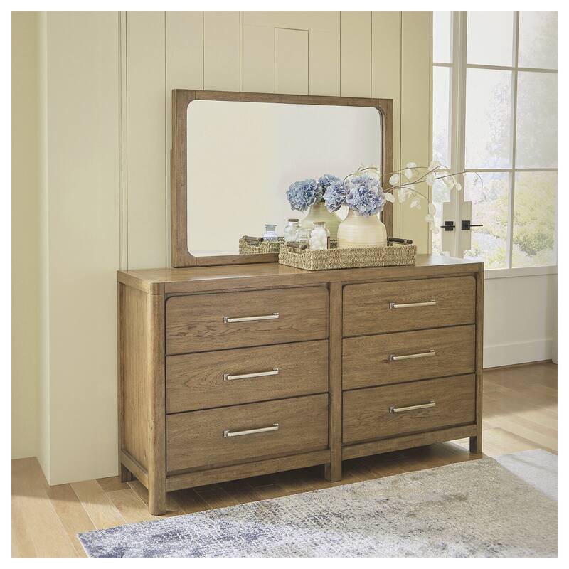 Signature Design by Ashley Cabalynn Brown Dresser and Mirror - 6-drawer - Brown