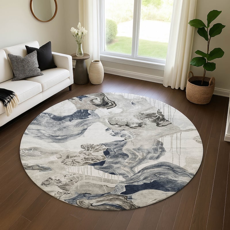 Premium Washable Super Soft Modern Glaze Mayfield Rug - Ivory - 8' x 8'