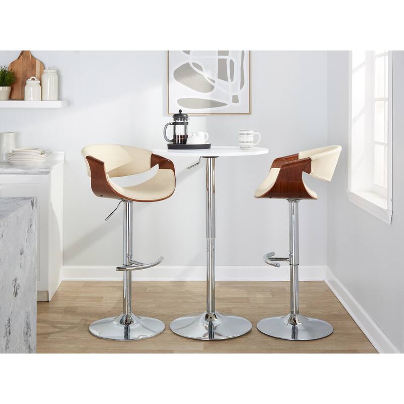 Carson Carrington Kanteborg Adjustable Bar Stool with Rounded T Footrest (Set of 2)