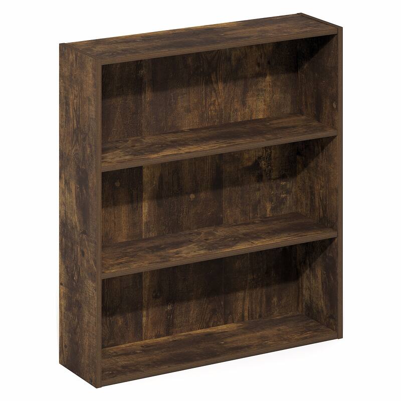 Furinno Basic 3-Tier Open Shelf Bookcase, Bookshelf, Storage Organizer, 7 x 24 x 26