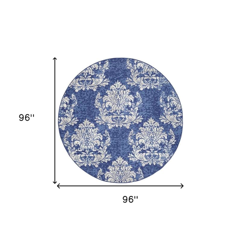 Gusob Power Loomed Distressed Geometric Stain Resistant Area Rug By HomeRoots - 96' X '96' X '0.39