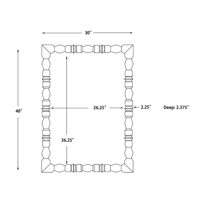 Livabliss Elisaveta Global Accent Mirror - 40"H x 30"W x 2"D