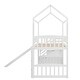 preview thumbnail 9 of 26, Twin Size Loft Bed with House Roof, Storage Steps, Slide, Ladder and Guardrails, Stairway Platform Bed for Kids Boys Girls