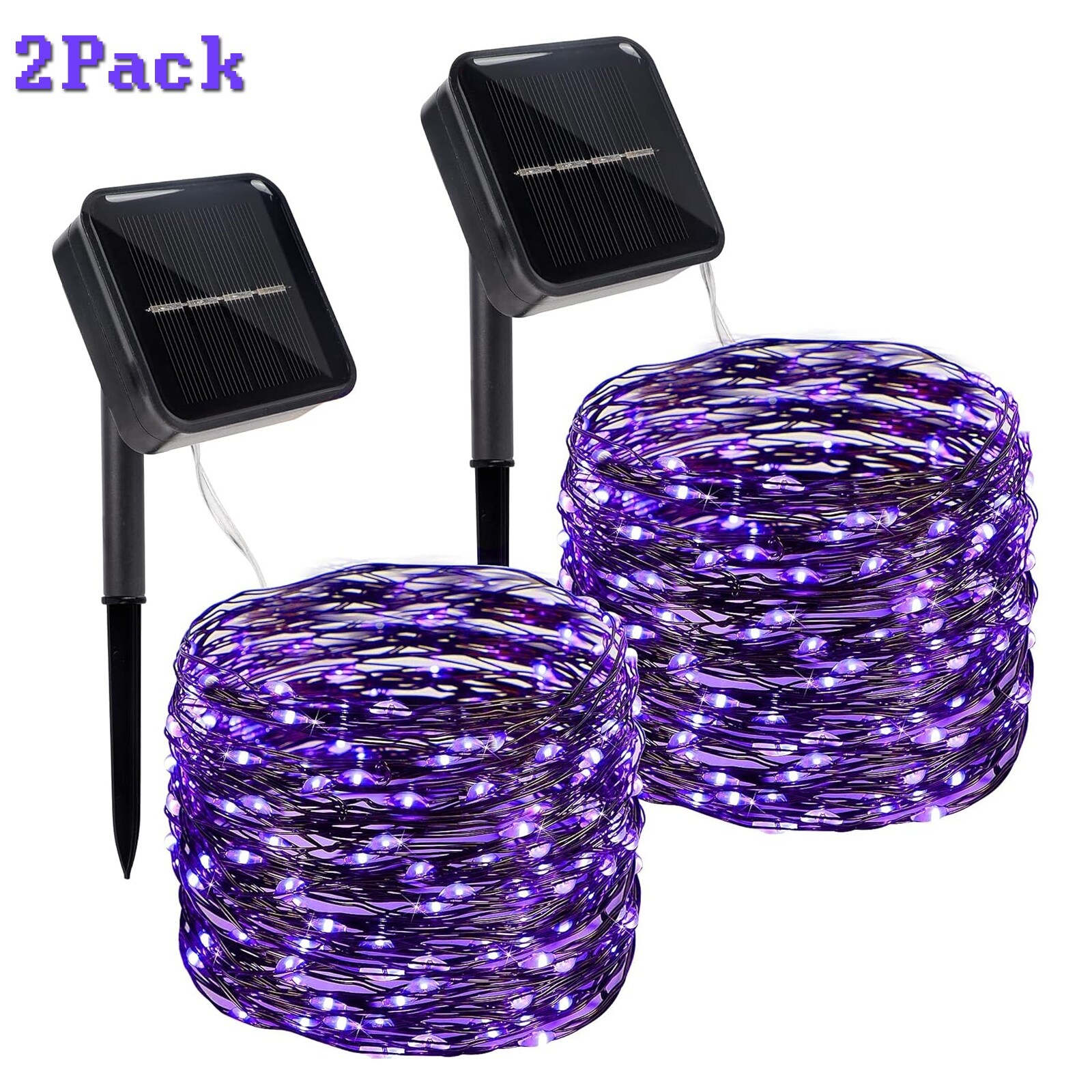 39.4 ft 120 LED Solar Powered Halloween String Lights 2Pack 2 Pack