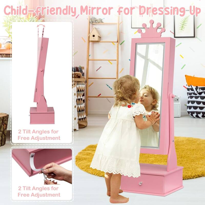 C with Full-Length Mirror and Storage Drawers