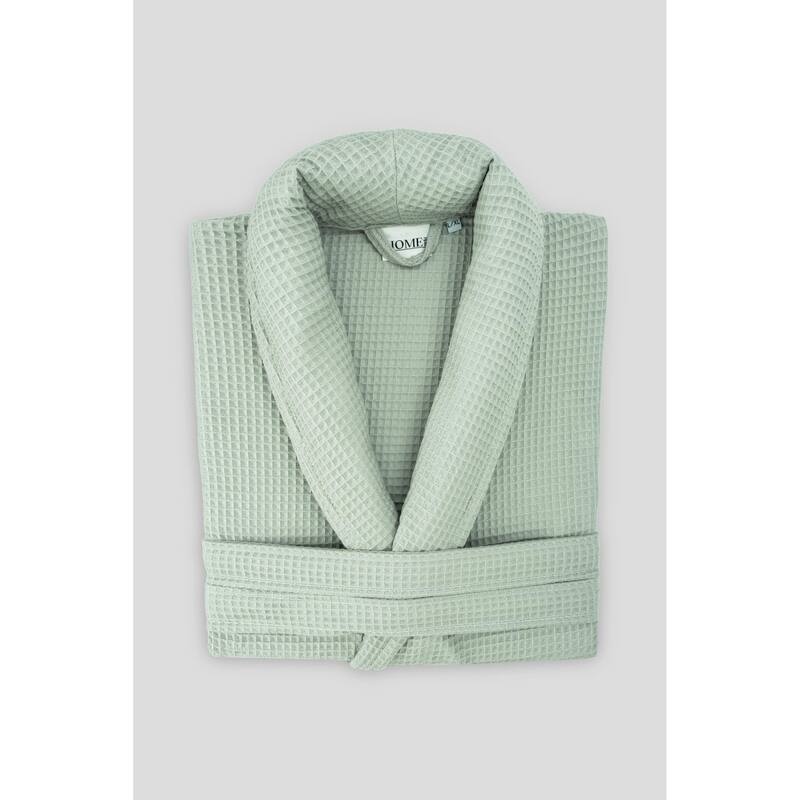 Salbakos Home1961 Lightweight Cotton Waffle Robe – Unisex Spa Bathrobe
