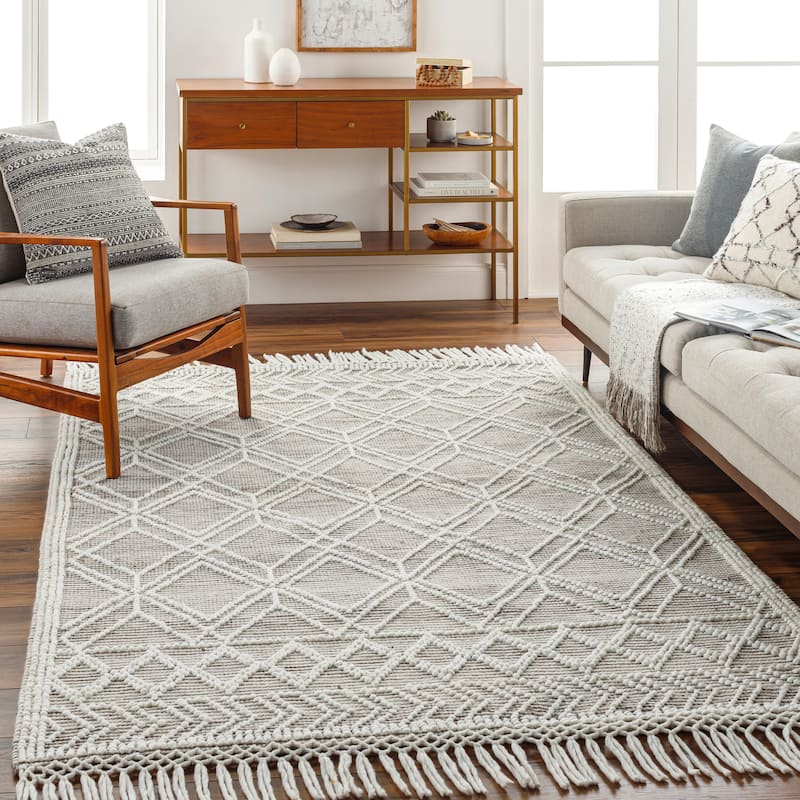 Artistic Weavers Arana Handmade Indoor/ Outdoor Bohemian Area Rug - 9' x 12' - Brown/White