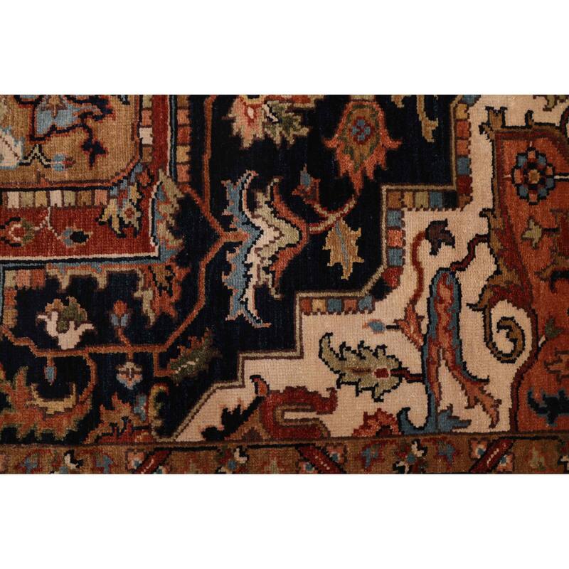 ECARPETGALLERY Hand-knotted Jules Sultane Dark Navy Wool Rug - 7'11 x 9'9