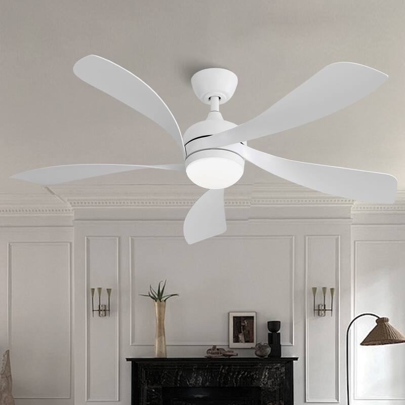 52 Inch Ceiling Fan with Light and Remote for Living Room Bedroom Dining Room Patio Farmhouse - 52 Inches - White