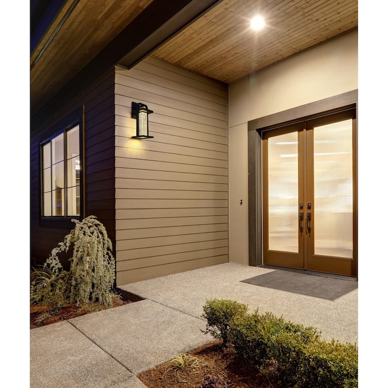Lucian 16 inch LED Outdoor Wall sconce in Black - 16"