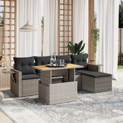 vidaXL Garden Sofa Set Grey - 21.7 x 39.4 x 28.7