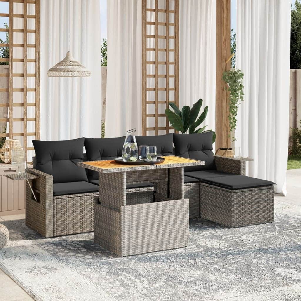vidaXL Garden Sofa Set Grey - 21.7 x 39.4 x 28.7