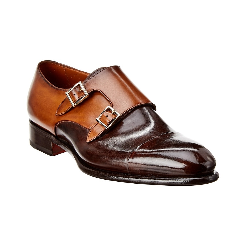 santoni double monk strap