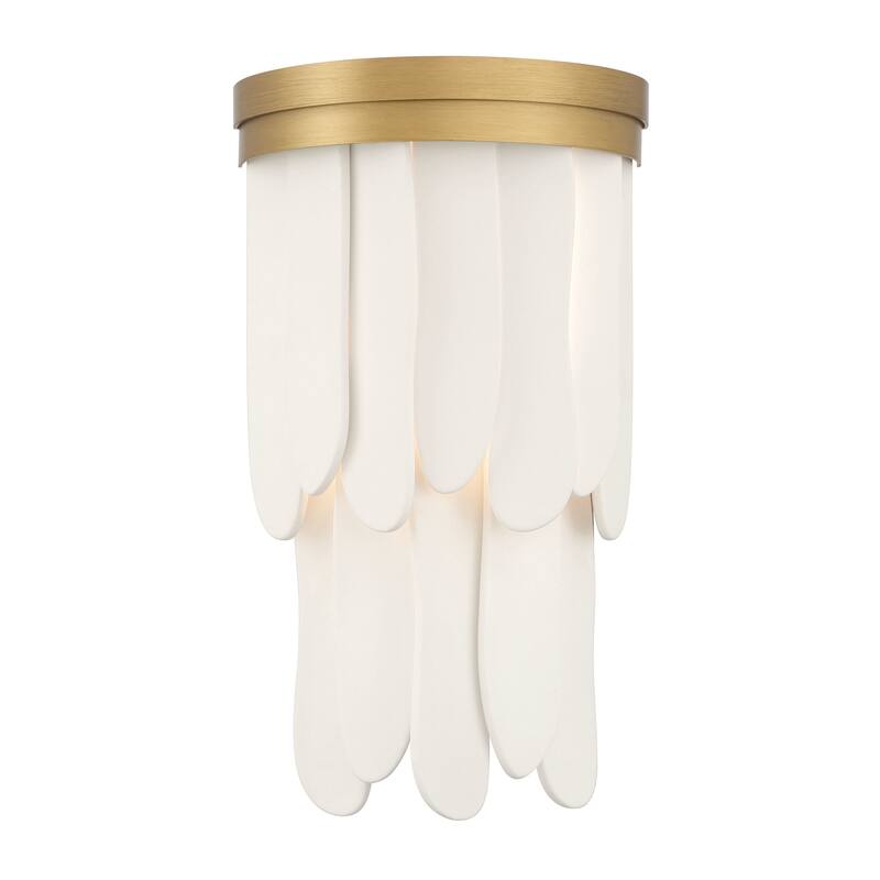 Minka Lavery 2071 Briscade 15" Tall Wall Sconce - Painted Legacy Brass / White Ceramic Accents