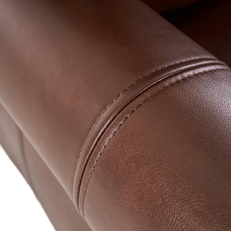 Pushback Recliner Chair, Faux Leather Armchair Push Back Recliner with Rivet Decoration Single Sofa Accent Chair