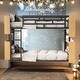 preview thumbnail 1 of 14, Black Full over Full Metal Bunk Bed with Storage Space, Ladder and Full-Length Guardrail