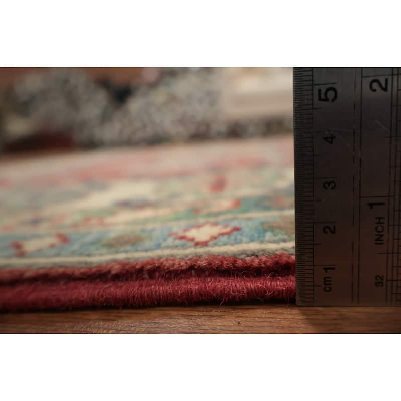 Hand Knotted Oriental 100% Wool Carpet Traditional Geometric Red Kazak Area Rug - 6' 10'' X 4' 11''