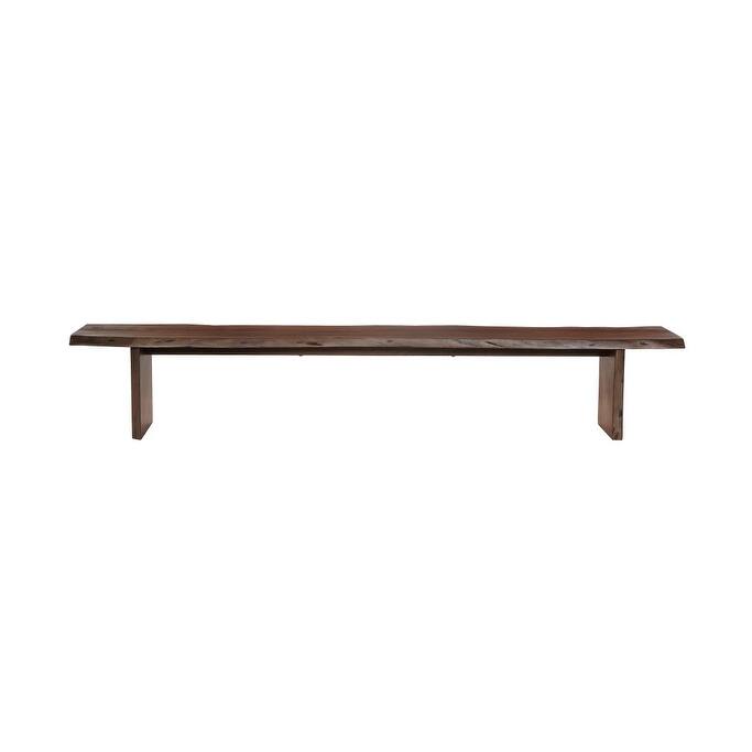 HomeRoots 72" Brown Solid Wood Solid Wood Live Edge Dining Bench - 72.00 in. x 18.00 in. x 15.00 in.