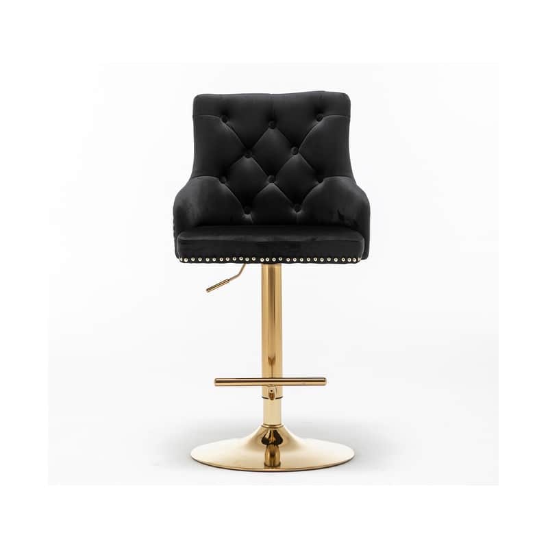 Best Master Furniture Adjustable Swivel Bar Stools with Gold Base (Set of 2)