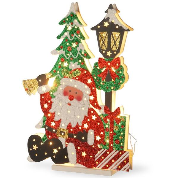 Shop 17 5 Red And Green Prelit Santa With Bell Outdoor Christmas