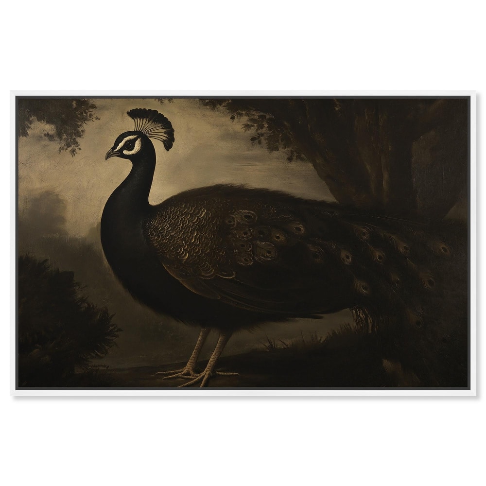 Peacock in Monotone Canvas by Art Remedy