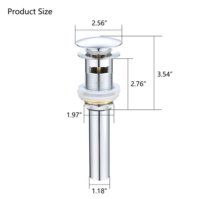 PROOX Pop Up Drain assembly with Overflow for Bathroom Sink Faucet - N/A