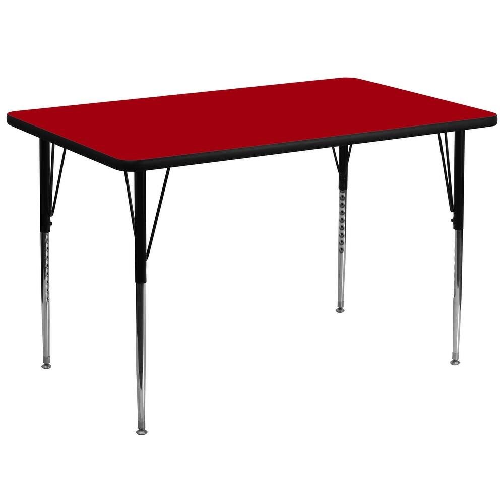 36''W x 72''L Rectangular Thermal Laminate Activity Table - Adjustable Legs