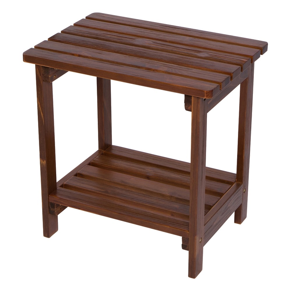 Laguna Adirondack Weather-Resistant 19.75" Wood 2 Tier Side Table by Porch & Den