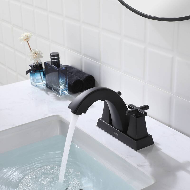 2-Handle Bathroom Sink Faucet Cross handle with Pop-up Drain