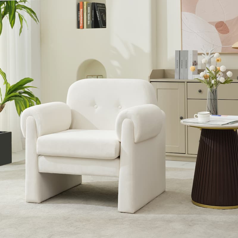 Modern Cloud Velvet Accent Chair with Removable Cushion for Living Room