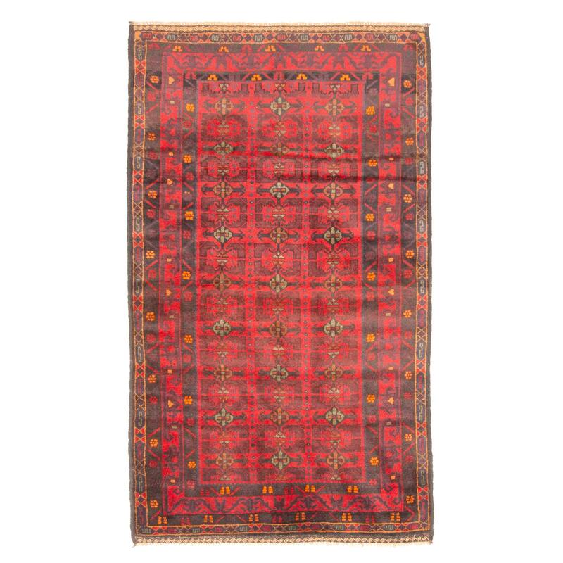 ECARPETGALLERY Hand-knotted Teimani Red Wool Rug - 3'5 x 5'10
